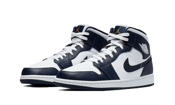 Pandabuy Air Jordan 1 Mid White Metallic Gold Obsidian