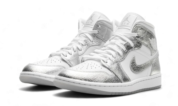 Pandabuy Air Jordan 1 Mid Crinkled Chrome