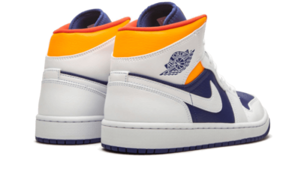 Pandabuy Air Jordan 1 Mid White Laser Orange Deep Royal Blue