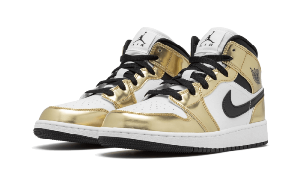 Pandabuy Air Jordan 1 Mid White Metallic Gold