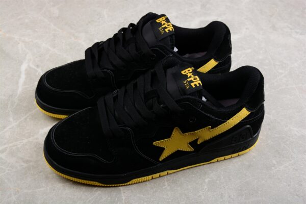 Bape Sta Low-Top Sneakers In Black And Yellow