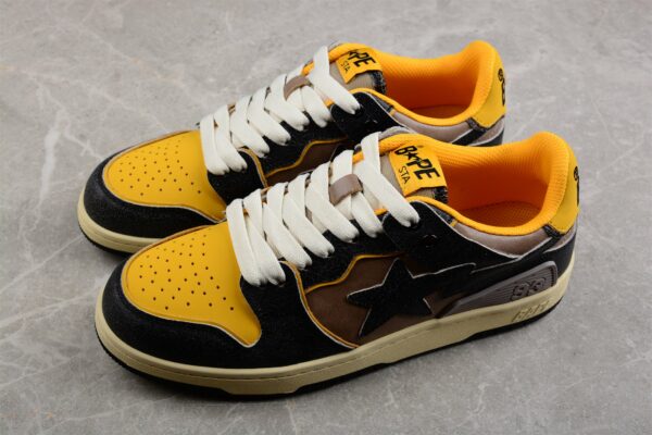 Bape Sta Low Top Sneakers In Black And Yellow