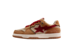 BAPE STA Low-Top Sneakers in Red and Brown