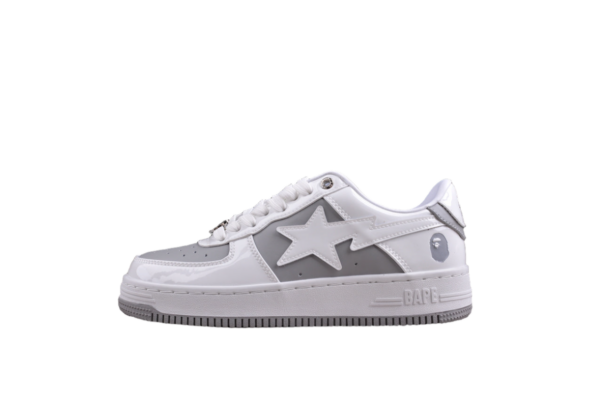 Bape Sta Low-Top Sneakers In White And Grey