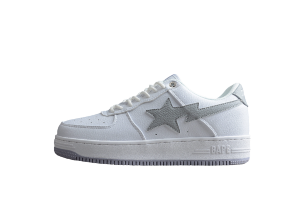 Bape Sta Low-Top Sneakers In White And Gray