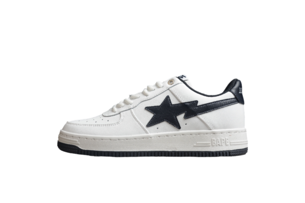 Bape Sta Low-Top White And Black Sneakers