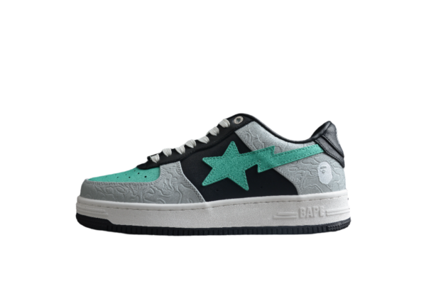 Bape Sta Low-Top Aqua And Grey Sneakers