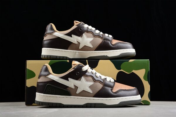 Bape Sta Low-Top Sneakers In Brown And Beige