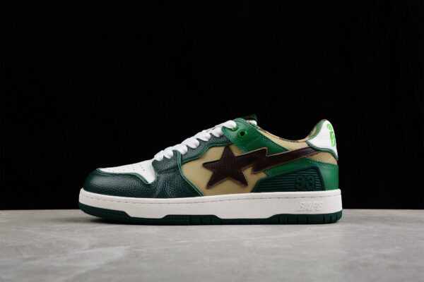 Bape Sta Low-Top Sneakers In Green And Brown