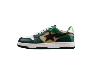 BAPE STA Low-Top Sneakers in Green and Brown