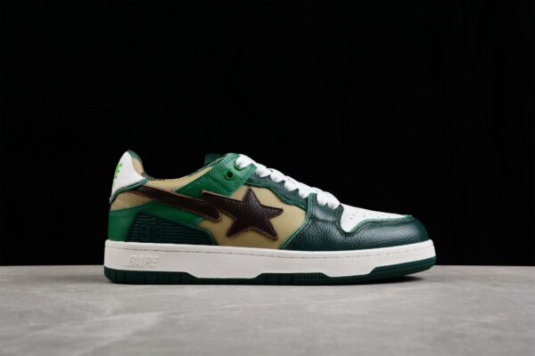 Bape Sta Low-Top Sneakers In Green And Brown