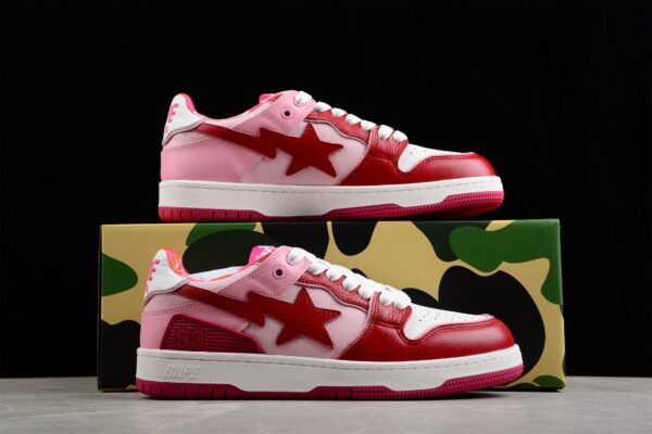 Bape Sta Low-Top Sneakers In Red And Pink