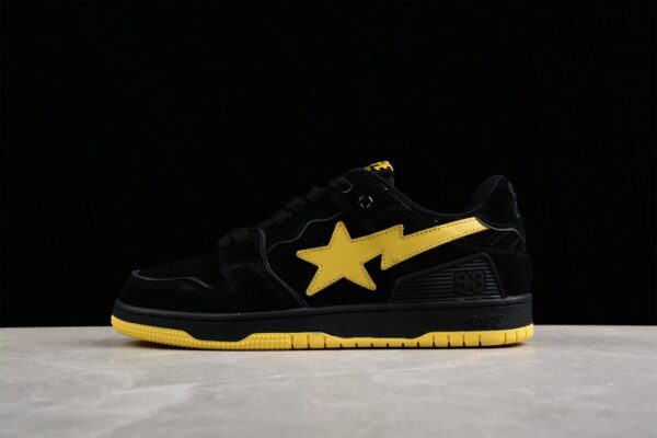 Bape Sta Low-Top Sneakers In Black And Yellow