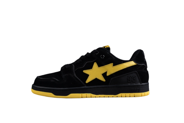 Bape Sta Low-Top Sneakers In Black And Yellow