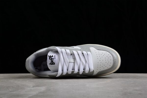 Bape Sta Low-Top Sneakers In White And Gray