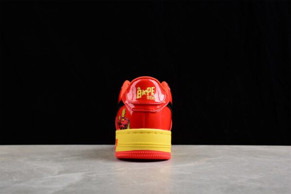 Bape Sta Low-Top Sneakers In Red And Yellow Iron Man Edition